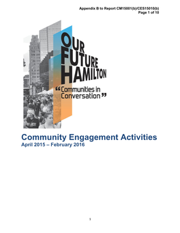 Community Engagement Activities April 2015 – February 2016