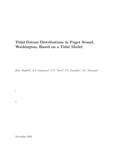 Tidal Datum Distributions in Puget Sound, Washington, Based on a Tidal Model