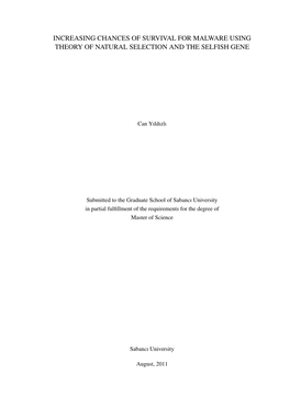 Increasing Chances of Survival for Malware Using Theory of Natural Selection and the Selfish Gene