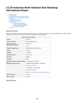 2.2.29 Indonesia North Sulawesi Sam Ratulangi International Airport