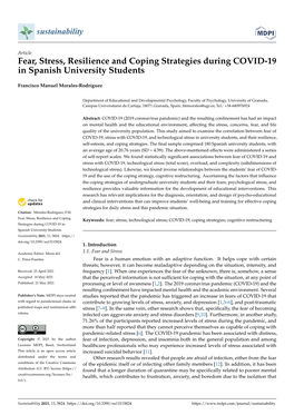 Fear, Stress, Resilience and Coping Strategies During COVID-19 in Spanish University Students