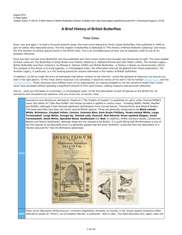 A Brief History of British Butterflies [Online]