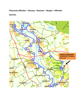 Fietsroute Afferden – Gennep – Boxmeer – Bergen – Afferden