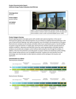 (Cal-EPE) Hub Product Category Overview Dynamic Glazing Sy