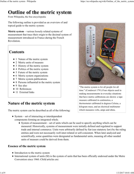 Essence of the Metric System