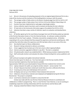 Long Range Plan Review February 2013 1.A.1 We Are in the Process of Evaluating Proposals to Hire an Enginee