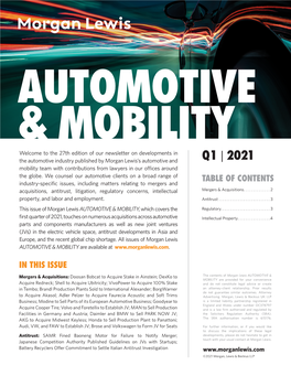 Read the Latest Issue of Morgan Lewis Automotive & Mobility