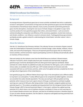 Global Greenhouse Gas Emissions - Updated August 2016