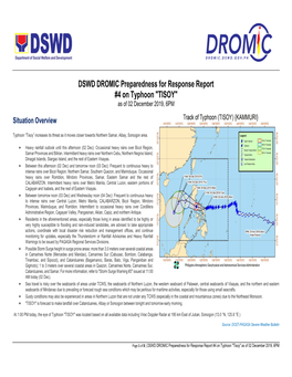 DSWD DROMIC Preparedness for Response Report #4 on Typhoon 