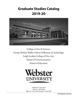 Graduate Studies Catalog 2019-20