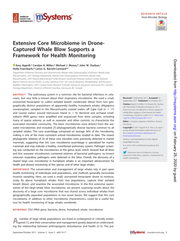 Extensive Core Microbiome in Drone-Captured Whale Blow