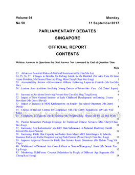 Parliamentary Debates Singapore Official Report