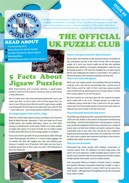 Jigsaws and Puzzles Newsletter Issue