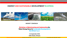 Energy and Sustainable Development in Africa