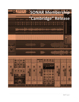 SONAR Membership “Cambridge” Release