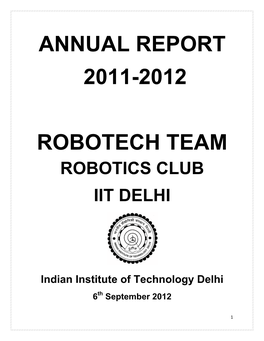 Annual Report 2011-2012 Robotech Team