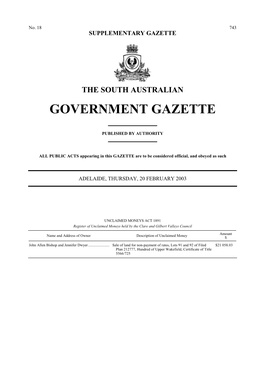 Government Gazette