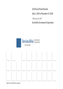 23Rd Fiscal Period Results (July 1, 2014 to December 31, 2014)