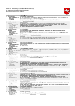 Liste Der Vergünstigungen (Landkreis Harburg) Für Inhaberinnen Und Inhaber Der Länderübergreifenden Ehrenamtskarte Niedersachsen Und Bremen