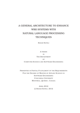 A General Architecture to Enhance Wiki Systems with Natural Language Processing Techniques