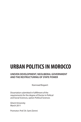 Urban Politics in Morocco