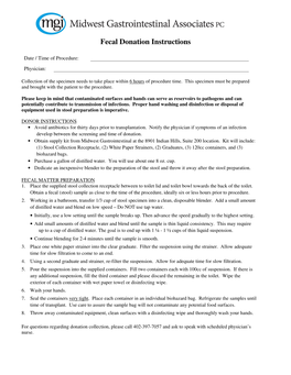 Bacteriotherapy/Fecal Transplant Forms