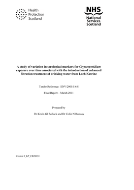 A Study of Serological Markers for Cryptosporidium Exposure