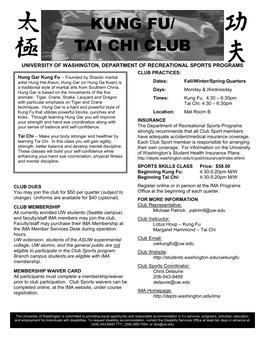 Kung Fu/ Tai Chi Club