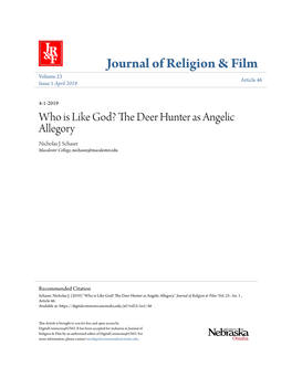 Who Is Like God? the Deer Hunter As Angelic Allegory