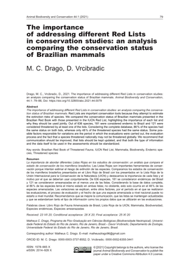 An Analysis Comparing the Conservation Status of Brazilian Mammals