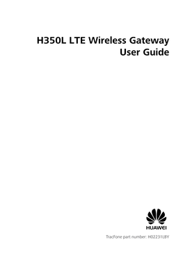 H350L LTE Wireless Gateway User Guide