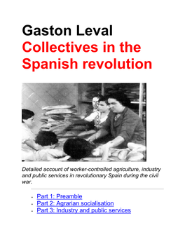 Gaston Leval Collectives in the Spanish Revolution