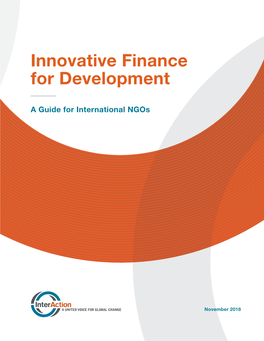 Innovative Finance for Development: a Guide for International Ngos