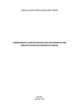 Composição Dos Anuros Em Localidades De Caatinga De