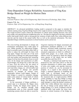 Time-Dependent Fatigue Reliability Assessment of Ting Kau Bridge Based on Weigh-In-Motion Data