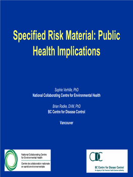 Specified Risk Material: Public Health Implications