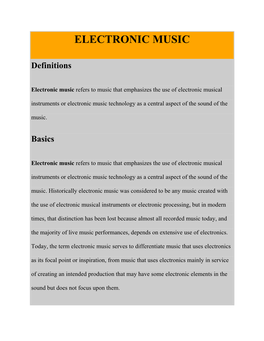 Electronic Music