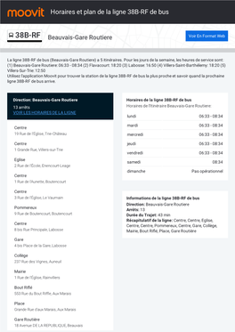 Horaires Et Trajet De La Ligne 38B-RF De Bus Sur Une Carte