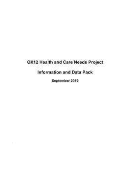 OX12 Health and Care Needs Project Information and Data Pack