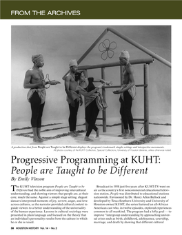 Progressive Programming at KUHT: People Are Taught to Be Different by Emily Vinson