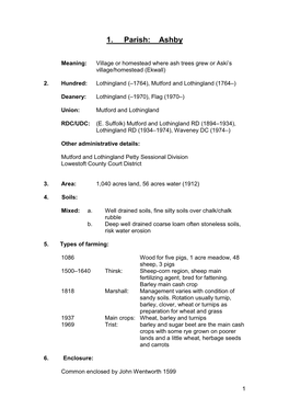 1. Parish: Ashby