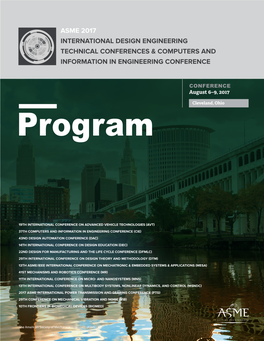 2017 ASME International Design Engineering Technical Conferences and Information in Engineering Conference (IDETC/CIE) in Cleveland, Ohio, USA, August 6-9, 2017