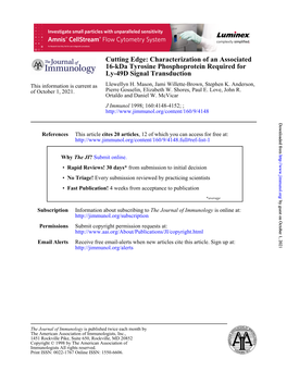 Ly-49D Signal Transduction 16-Kda Tyrosine Phosphoprotein Required