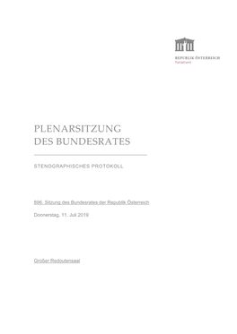 Stenographisches Protokoll Der 896. Sitzung / PDF, 2199 KB