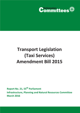 Transport Legislation (Taxi Services) Amendment Bill 2015