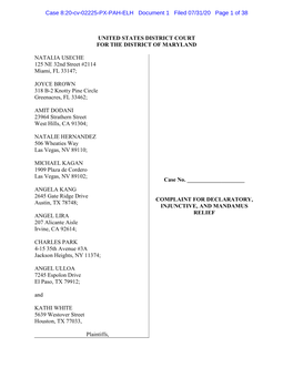 COMPLAINT for DECLARATORY, Austin, TX 78748; INJUNCTIVE, and MANDAMUS