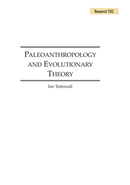 Paleoanthropology and Evolutionary Theory