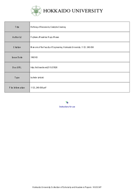 Refining of Benzene by Catalytic Cracking