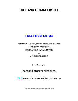 Ecobank Ghana Limited at ¢11,000 Per Share