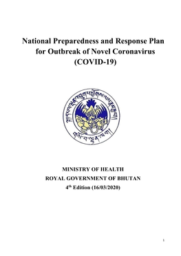 National Preparedness and Response Plan for Outbreak of Novel Coronavirus (COVID-19)